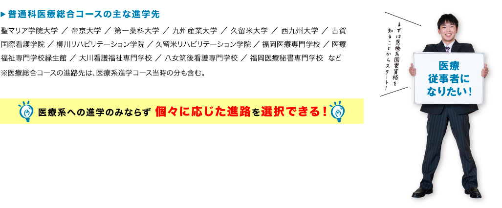 【普通科医療総合コースの主な進学先】